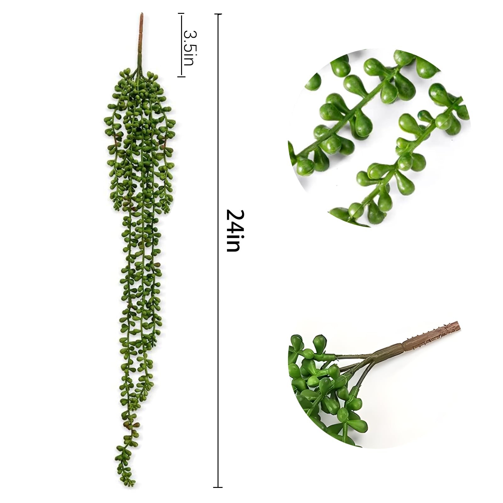 6 Pcs Succulents Plants Artificial Hanging Plants-String of Pearls Faux Green…