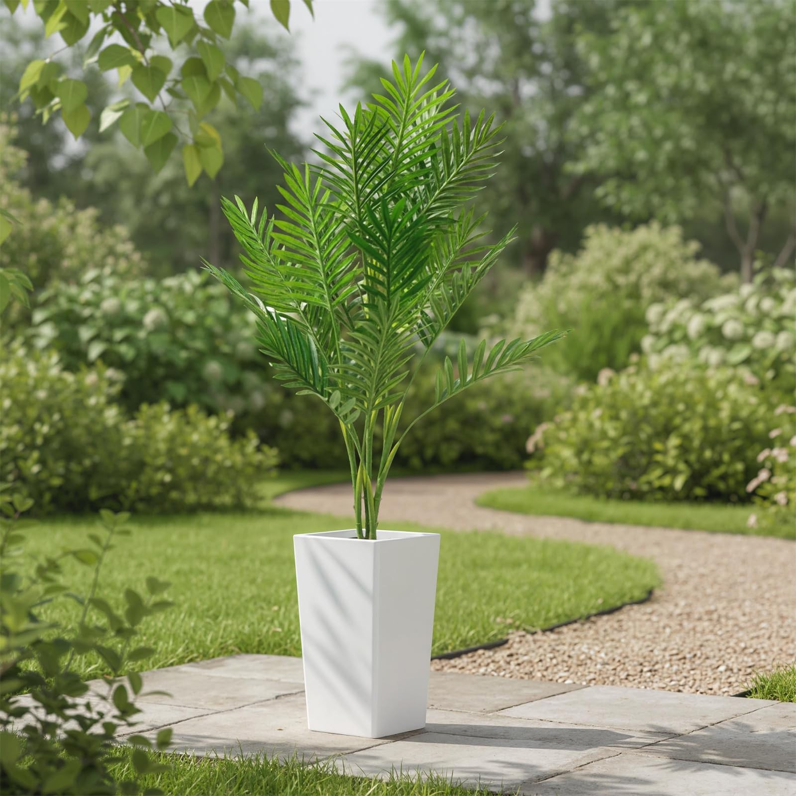4.2FT Artificial Palm Tree Indoor Decor,Tall Realistic Faux Areca Palm for Home