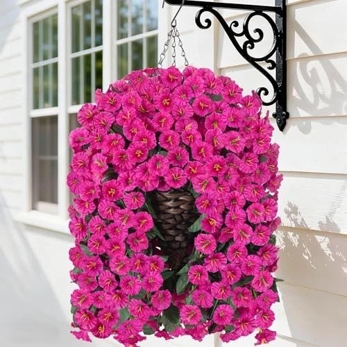 Stunning Faux White Morning Glory Hanging Basket – Simple Assembly & No Watering