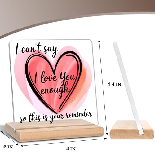 I Love You Gifts for Her Him, I Can’t Say Acrylic Plaque Sign, Valentines Day