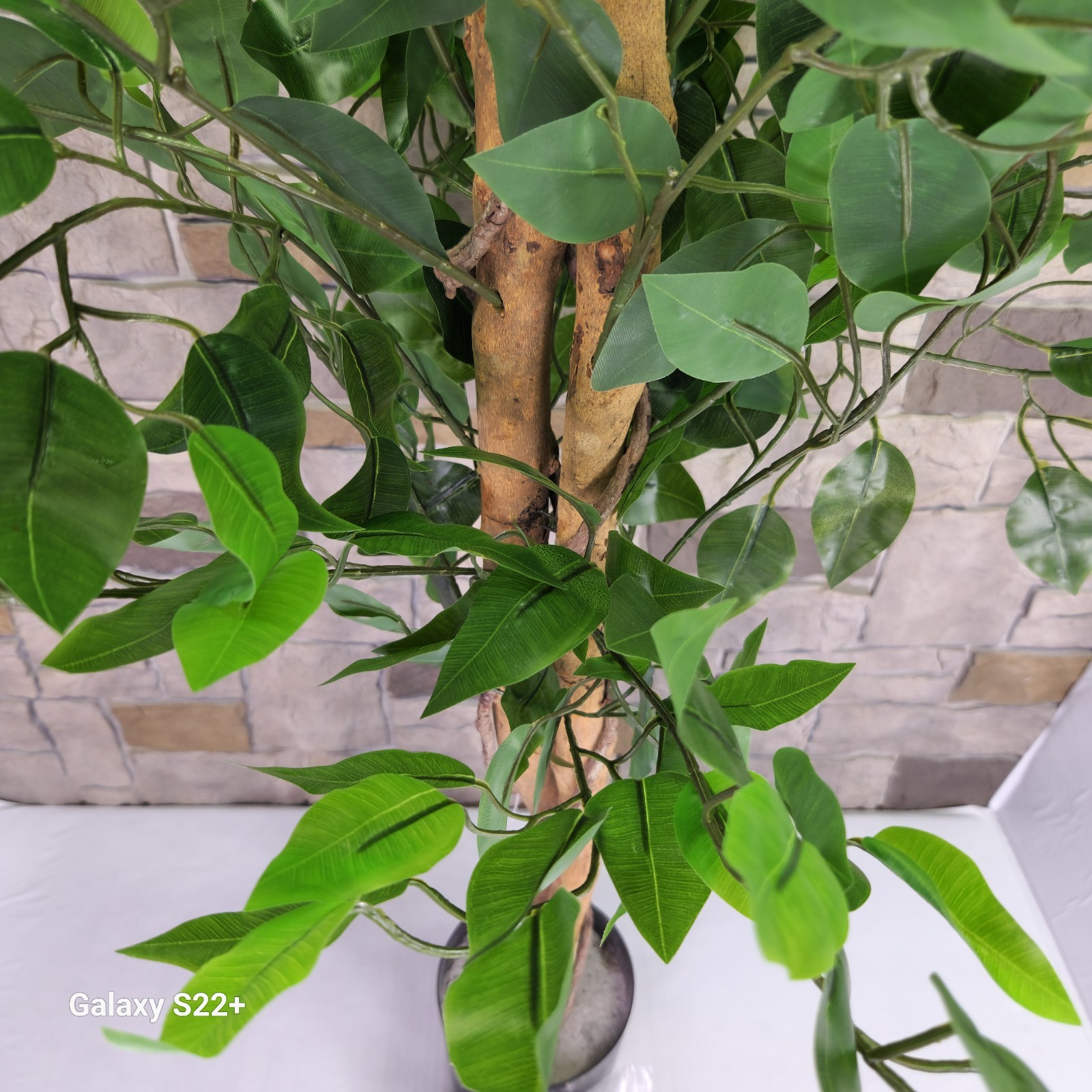 4ft Artificial Ficus Tree Indoor Home Office Decor Natural Wood Silk Leaves Moss