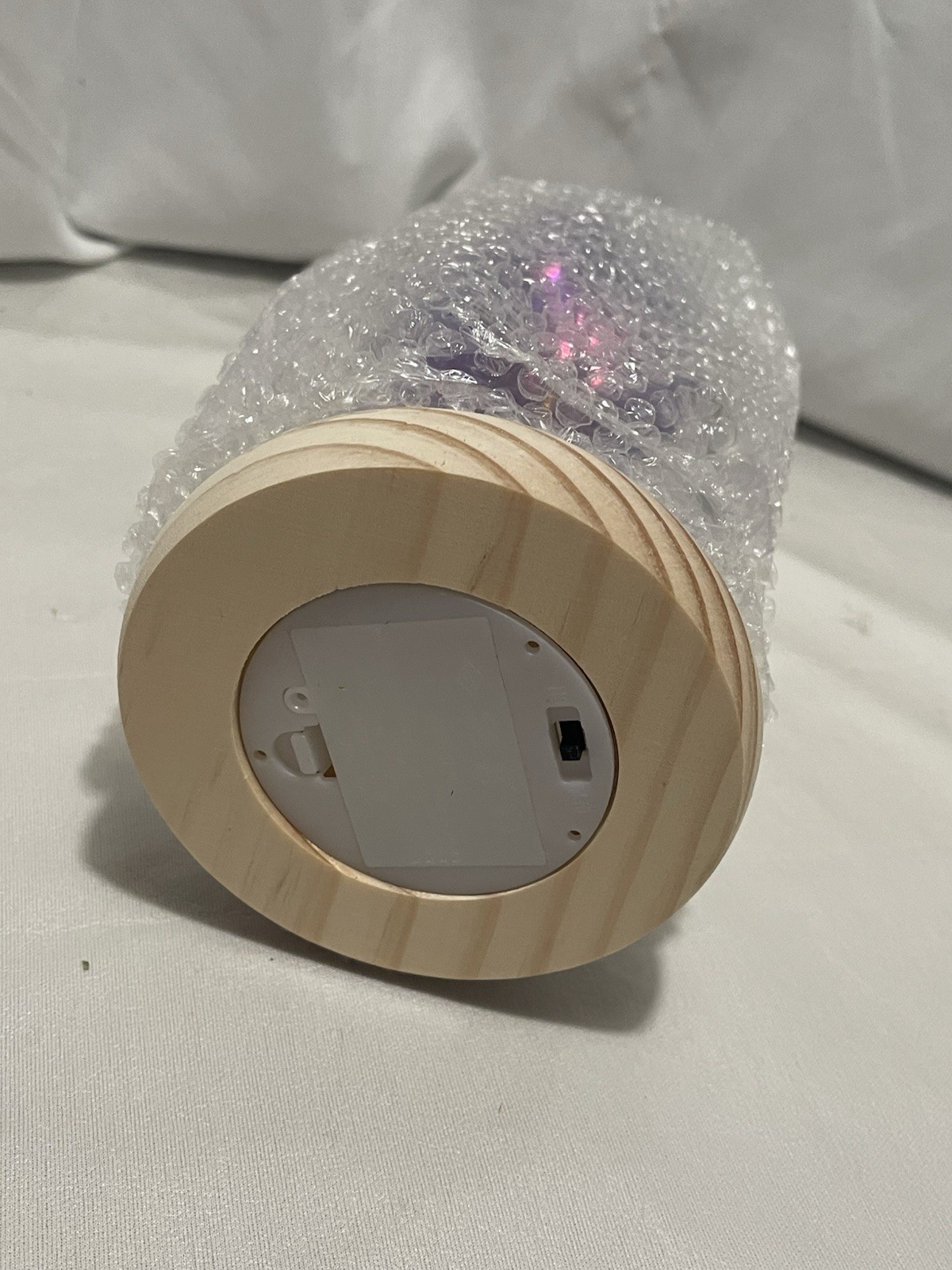 Galaxy Rose in Glass Dome LED Light Purple Blue Flower Gift New in Box NIB