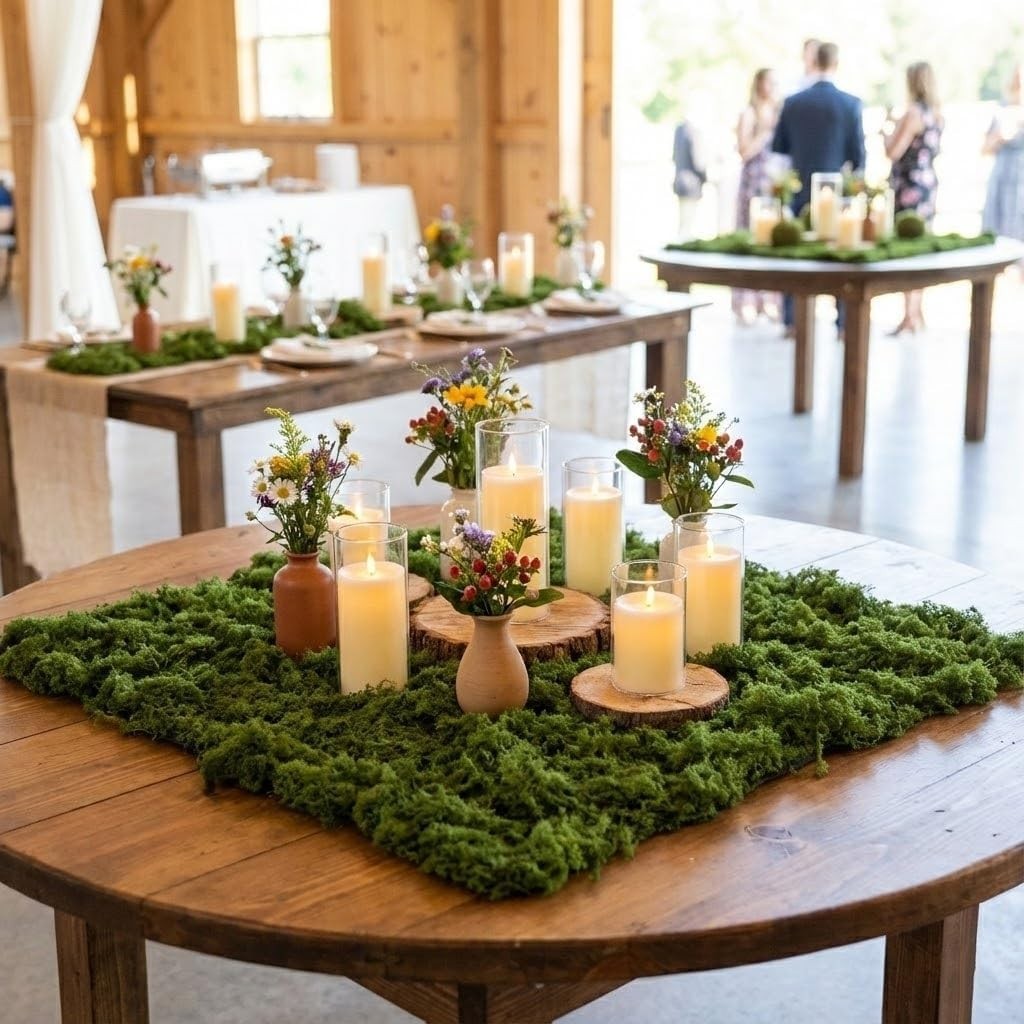 Fake Moss Mat Artificial Moss Roll – 19.7″x19.7″ Cloud Soft Feel Moss Table R…