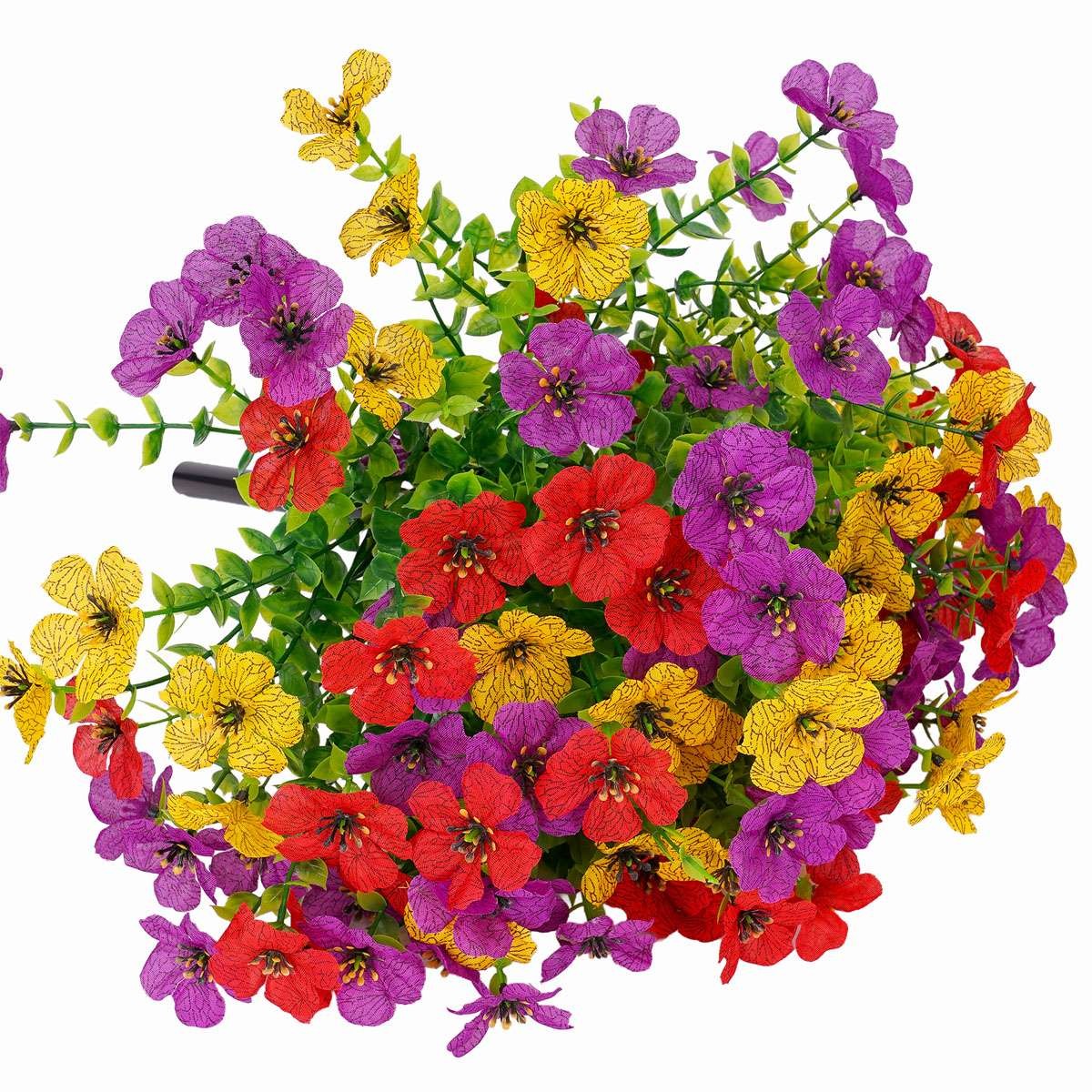 1/2pcs Artificial Violet Flowers with Ground Spike Fake Plants Garden Patio Yard