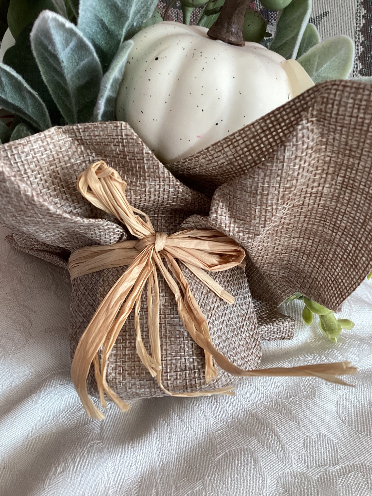 Fall floral decor indoor decoration floral arrangement new green cream &white