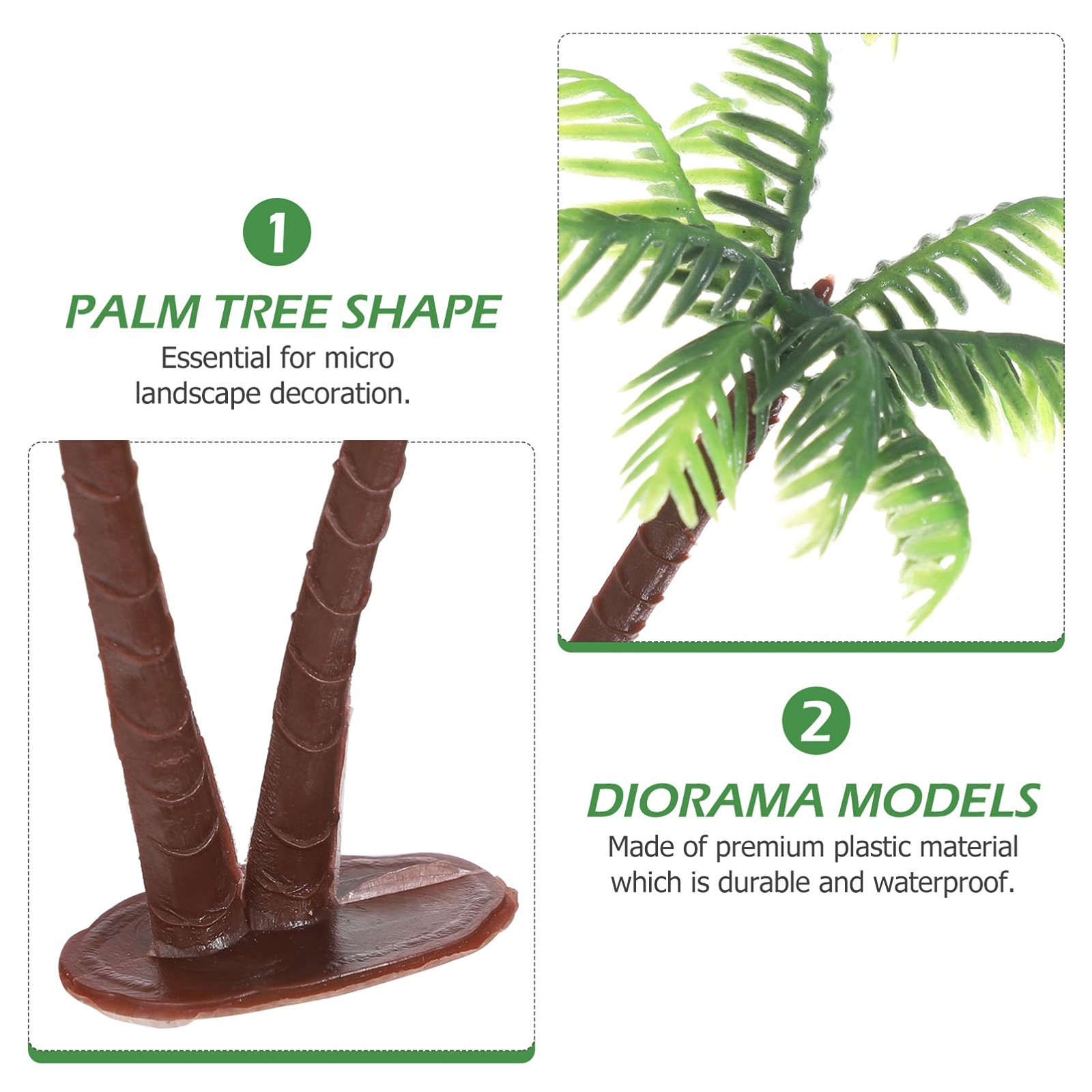 Amosfun Mini Coconut Palm Tree Decoration Artificial Trees for Micro Landscap…