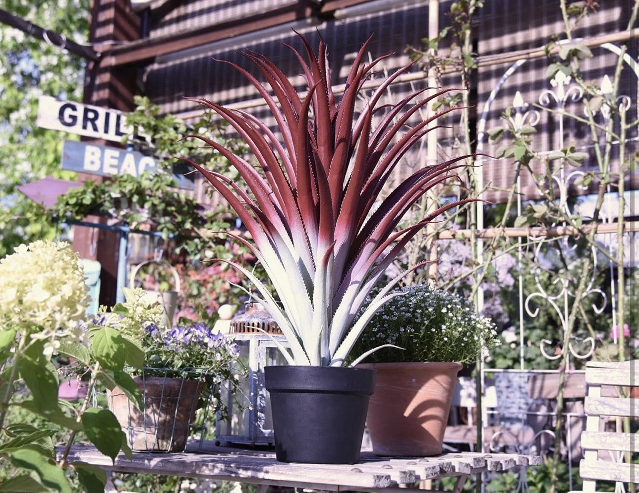 Hyper Realistic Big Red Artificial Aloe Vera Plant 26 Inches Tall. Large Faux…