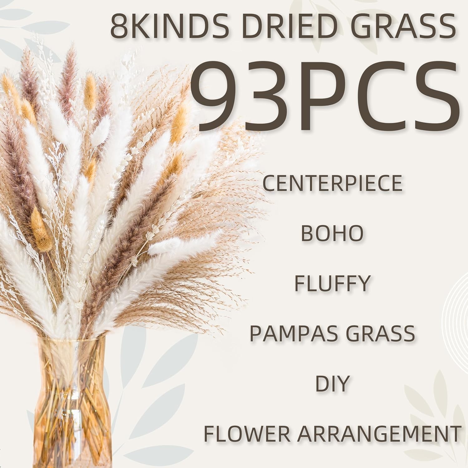 Sustainable Pampas Grass Variety – 93PCS Dried Bouquet for Home and Events