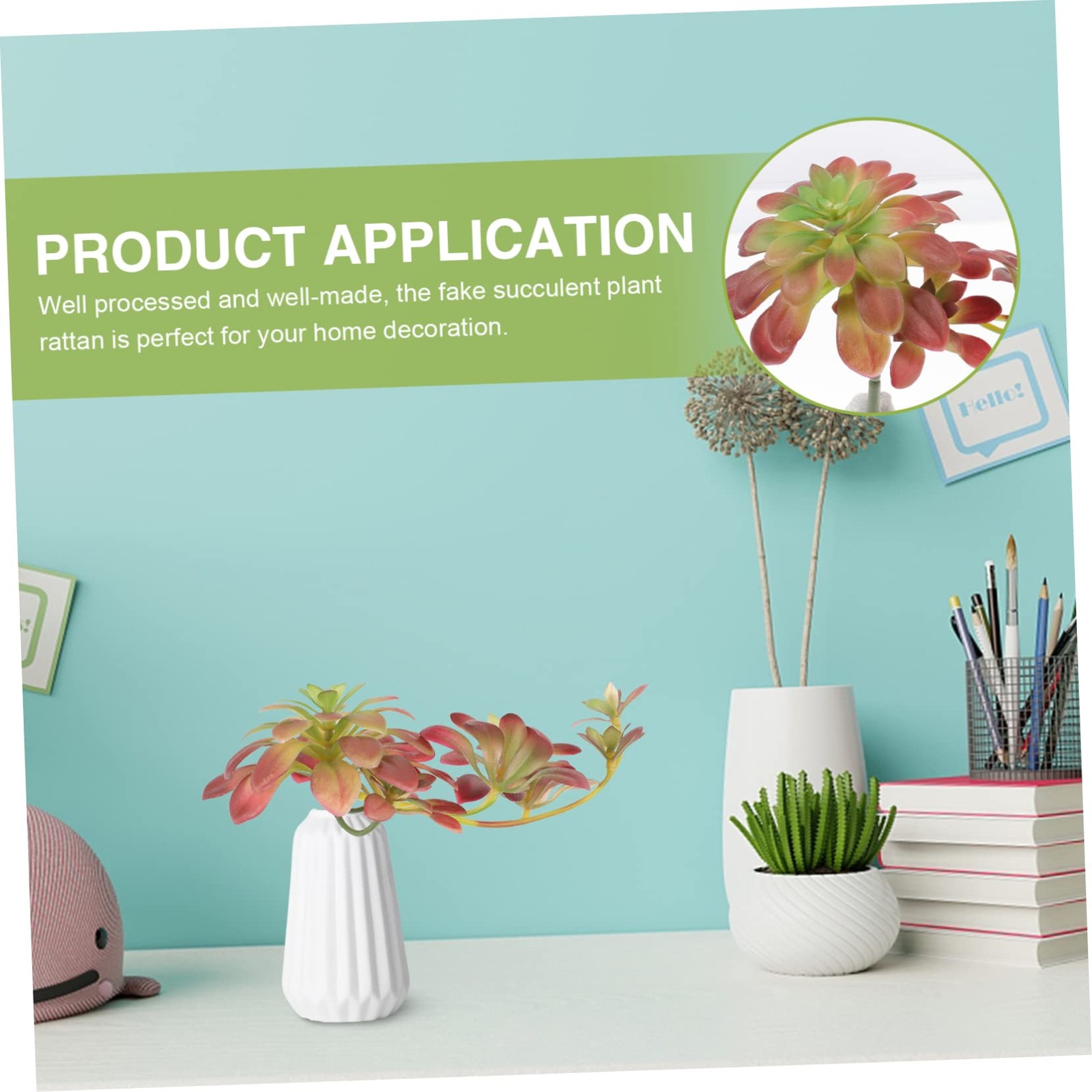 Simulated Plant Rattan Decor Hanging Artificial Succulents Indoor Home Office…