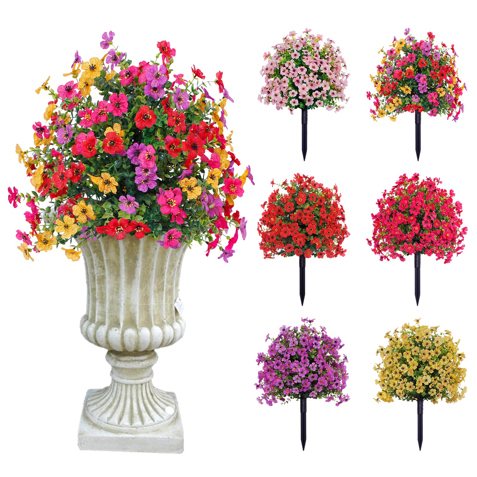 2Pcs Artificial Violet Flower Faux for Indoor Outdoor Garden Porch Patio Wedding