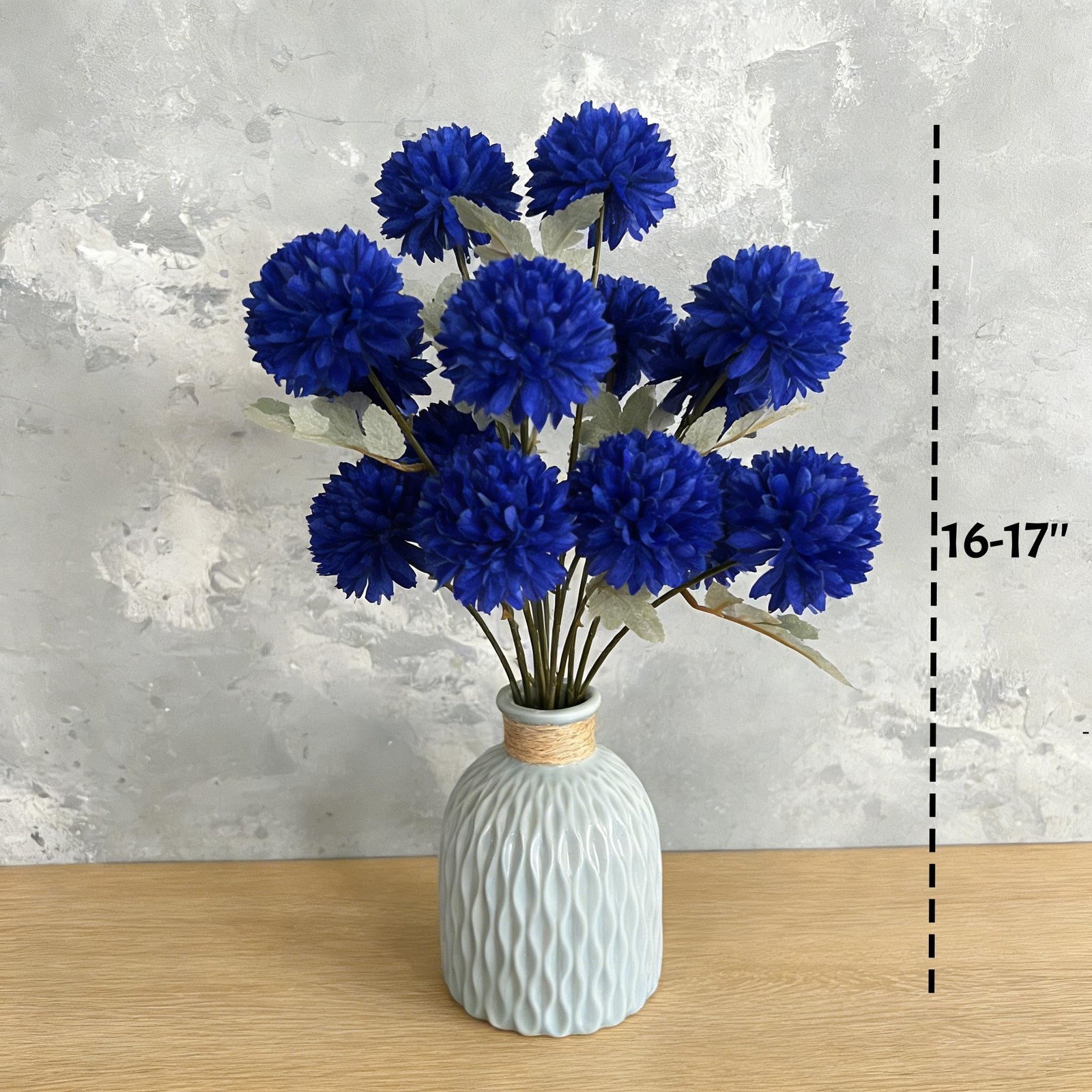 6 Pcs Artificial Silk Chrysanthemum Flowers – 18 Bloom Heads Faux Pompon Mum …