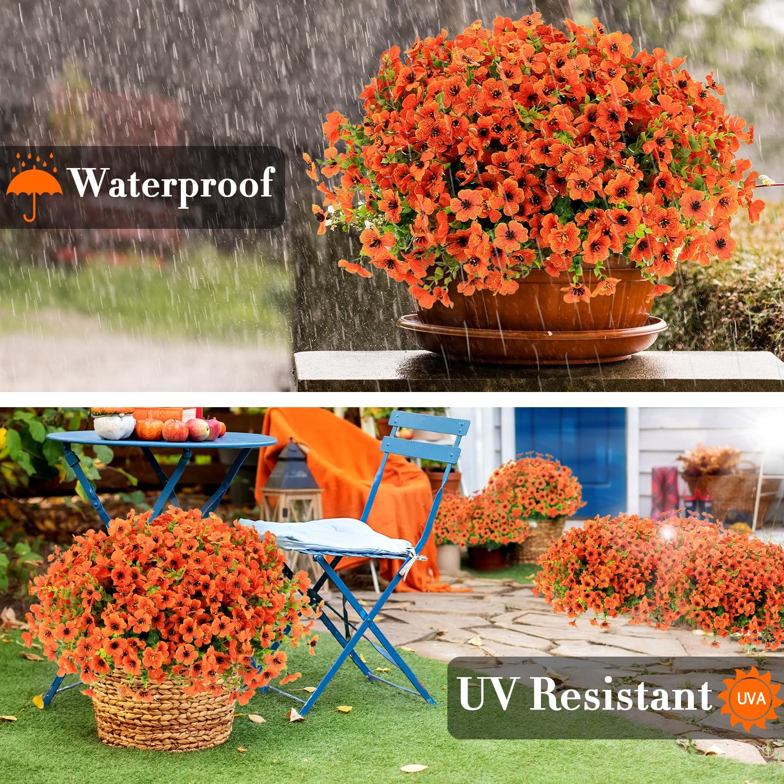 Plantas artificiales para exteriores con flores otoño resistentes a los rayos UV