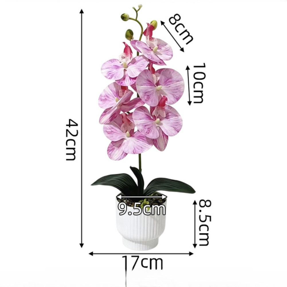 42cm Phalaenopsis Orchid Fake Flower Plastic Stem with Natural Texture