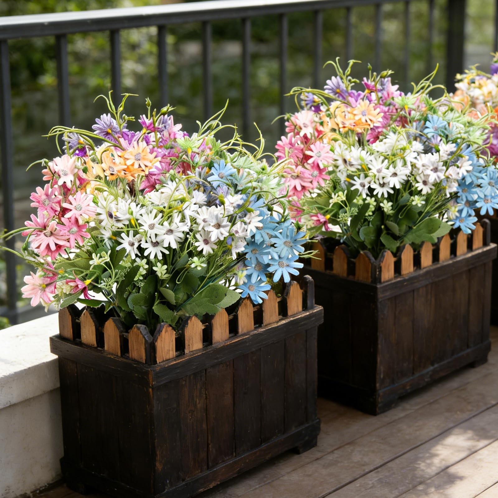 6Pcs Artificial Flowers Artificial Daisy Flower Colorful Mixed Bundles Faux W…