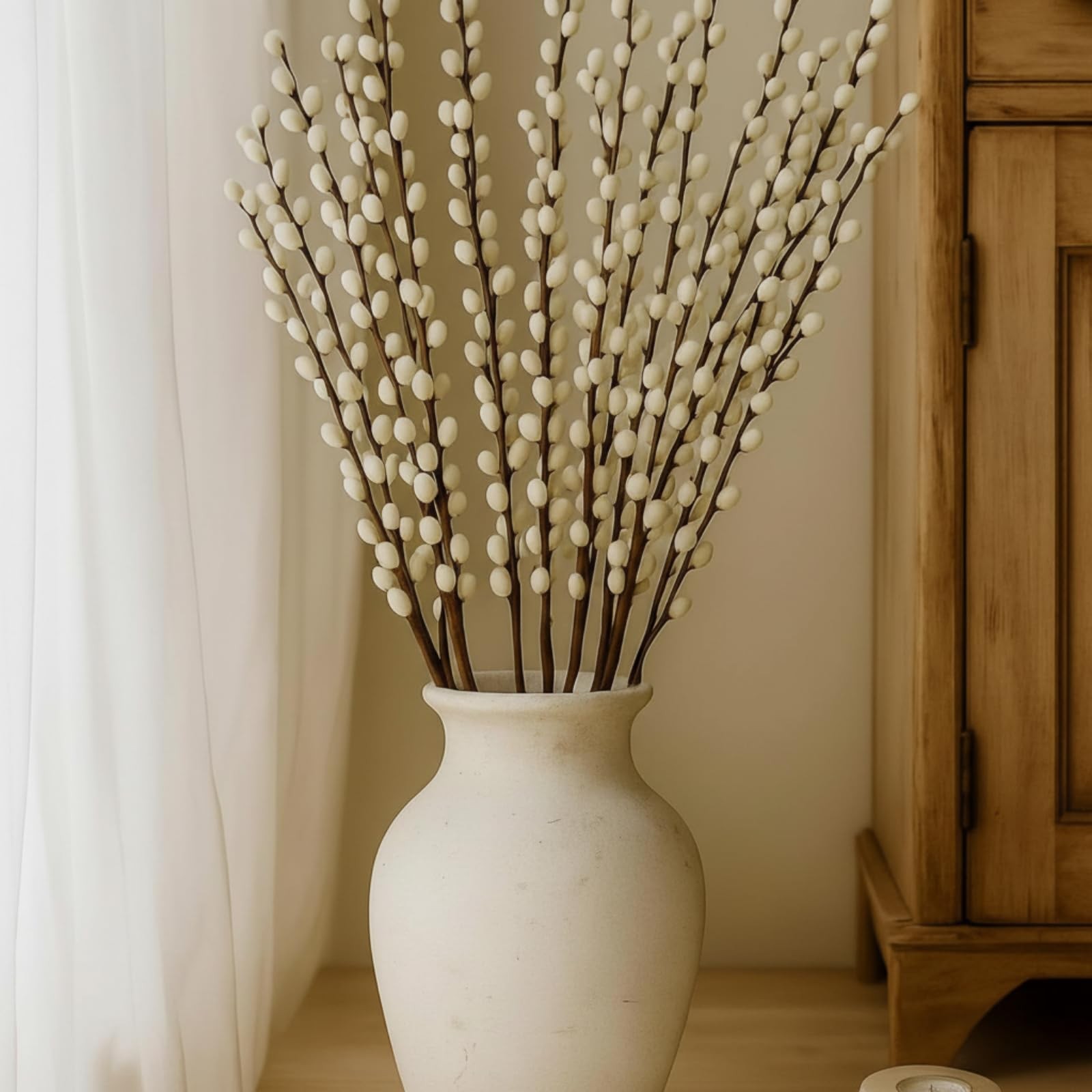 30 Stems 31.5 Inch Artificial Pussy Willow Branches for Vases Dried Flower St…