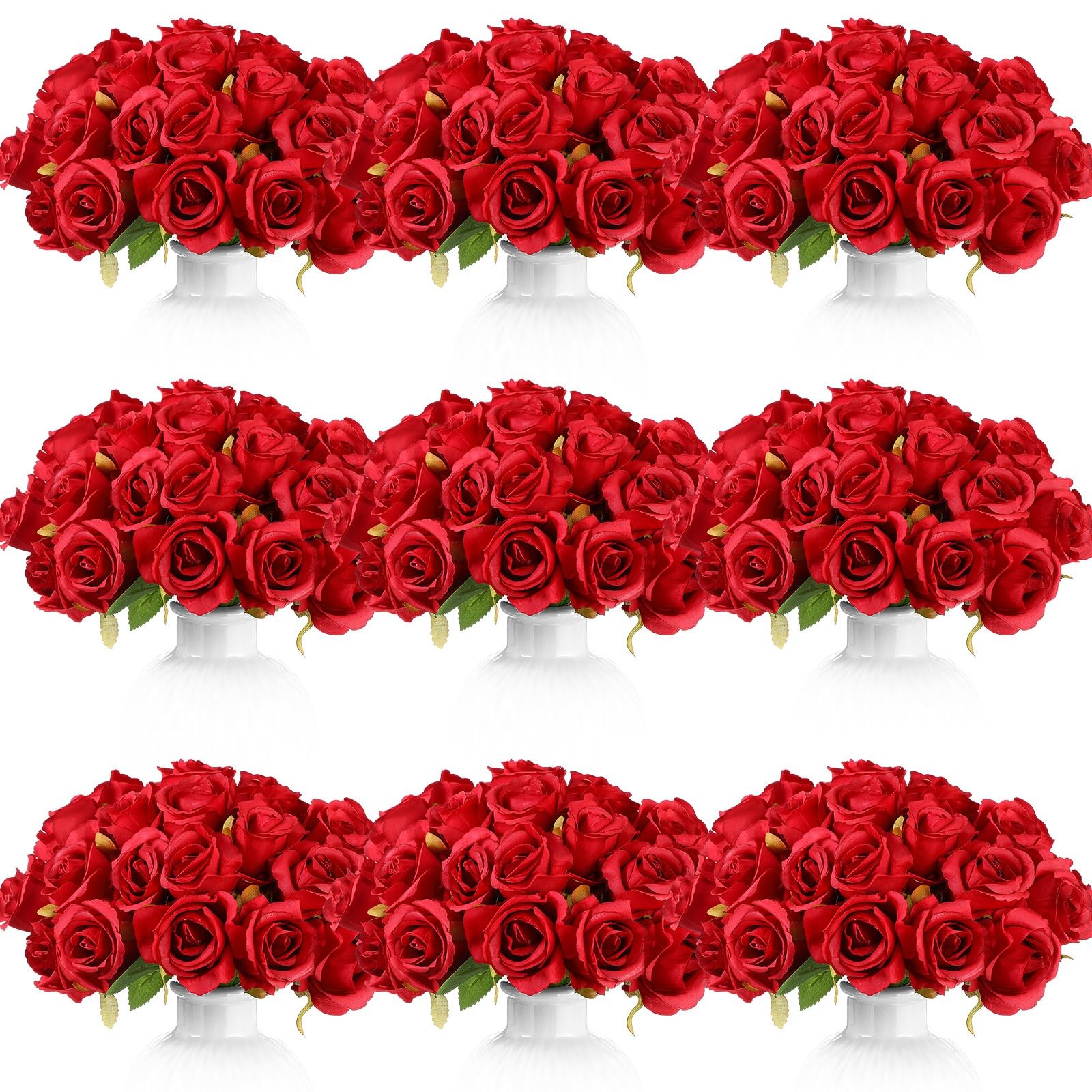 120 Pcs Artificial Rose Flowers Bouquet Bulk Silk Realistic Fake Flowers for …