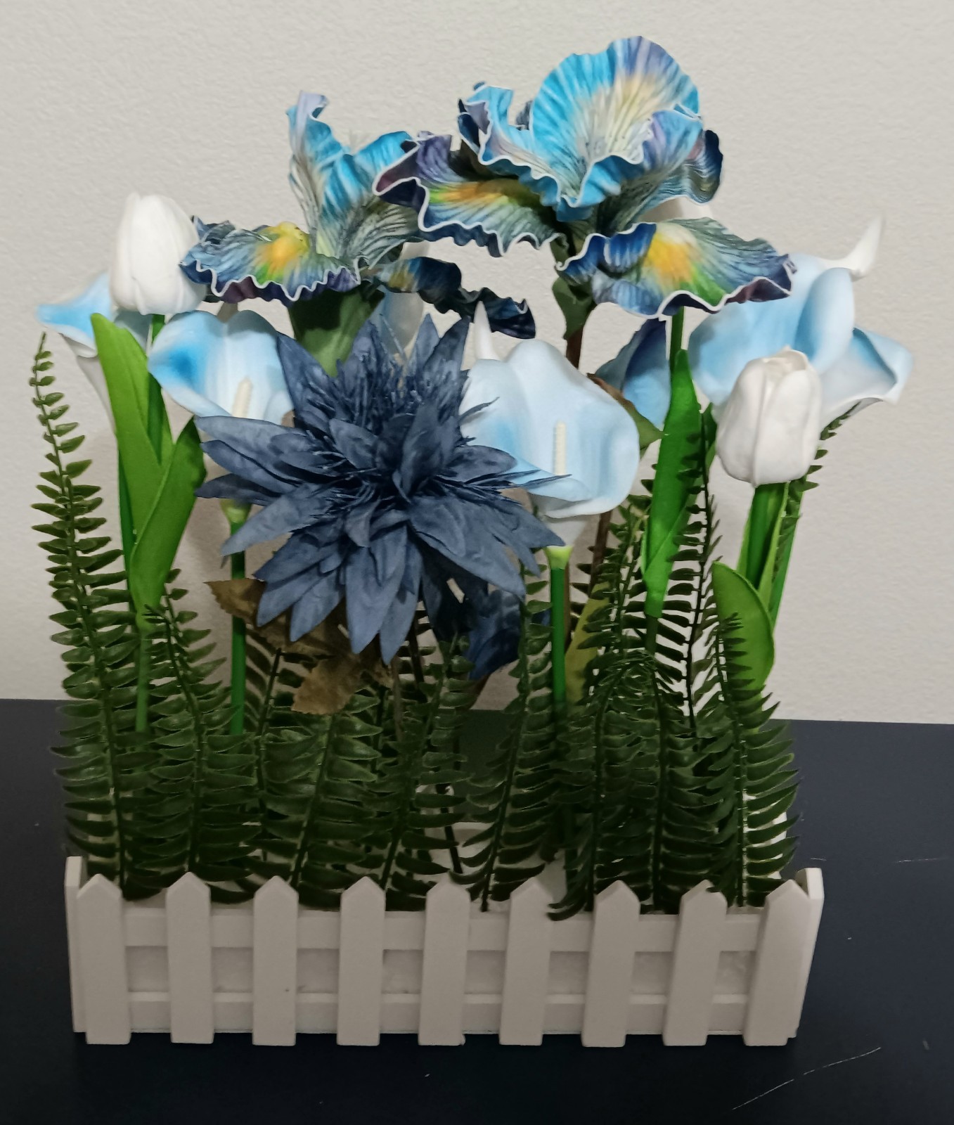 Mother’sDay, Faux Spring Flowers, Lillie’s, Tulips, Irises With Picket Fence