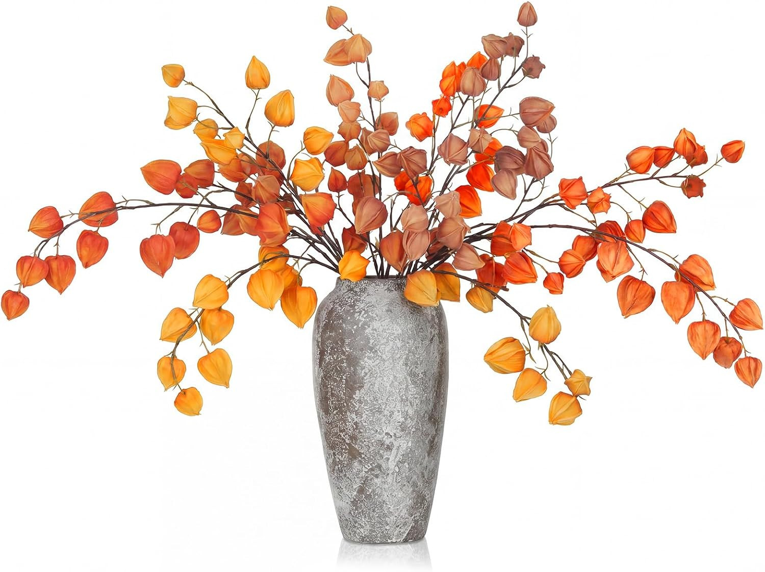 6 Pcs Faux Chinese Lantern Flowers Stems for Home Wedding Decor 31.5 Inch