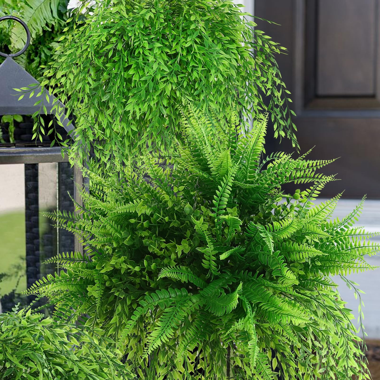 8pcs Fake Plants Weeping Willow Artificial Greenery Stems Hanging Planter Fau…