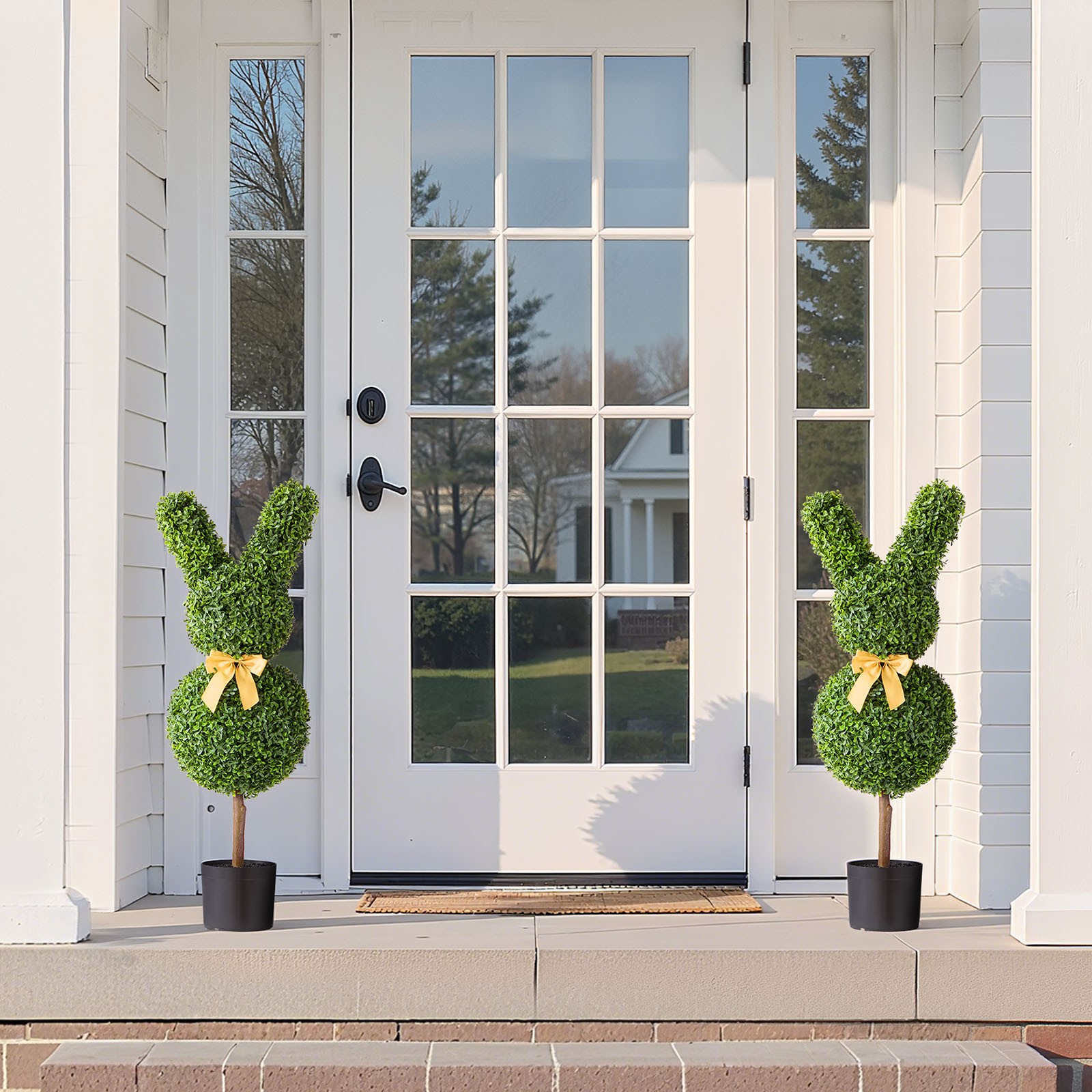 Uimoso 36-Inch Artificial Bunny-Shaped Boxwood Ball for Home Decoration