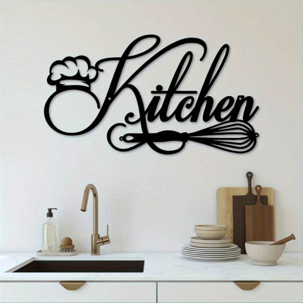 Rustic Farmhouse Metal Kitchen Sign Decorative Pediment Wall Art for Room Decor