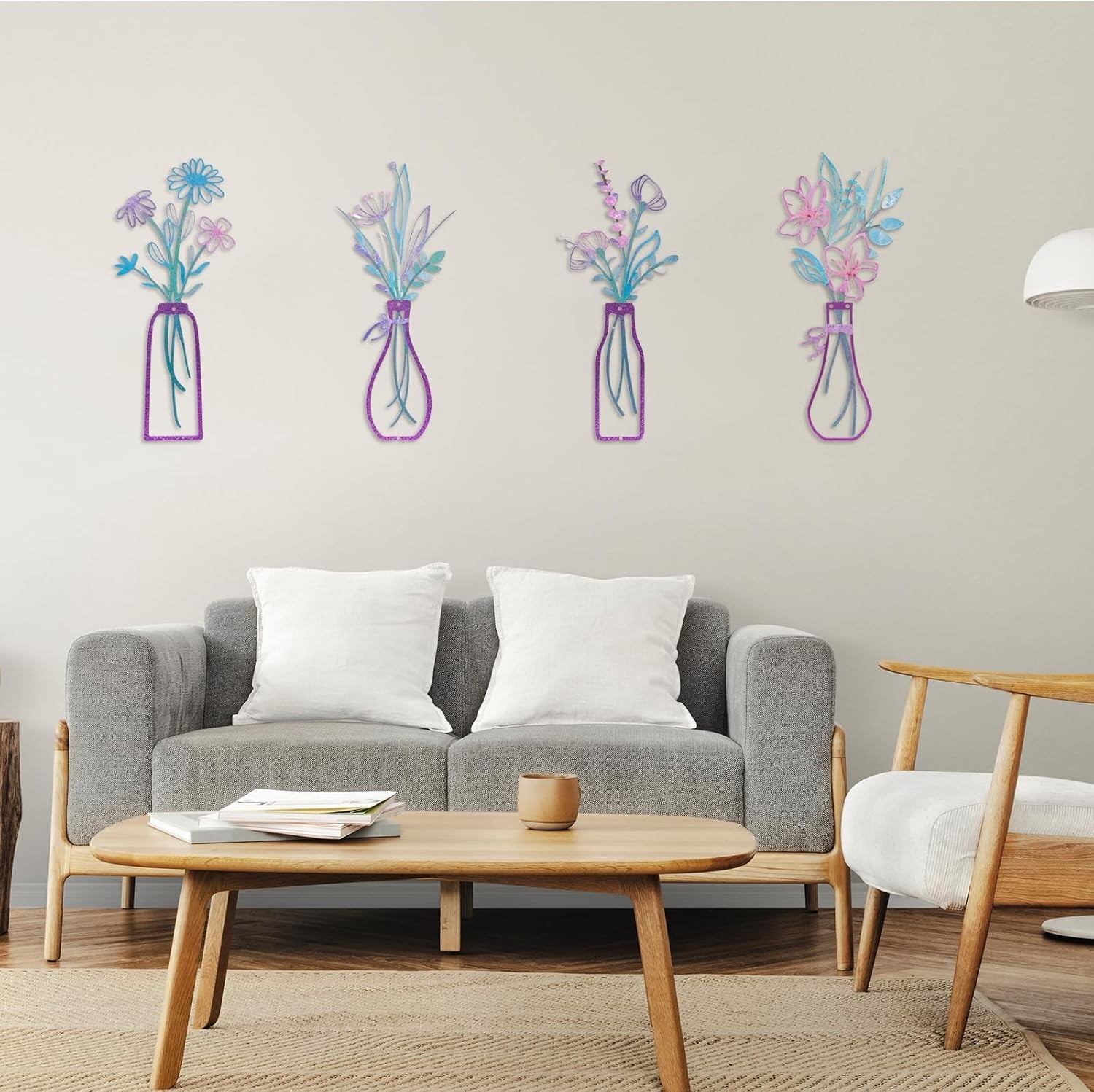 Metal Flowers Wall Art Rustic Farmhouse Decor For Living Room Bathroom Bedroom