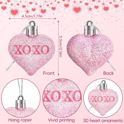 36Pcs Valentine’s Day Heart Shaped Ornaments Romantic Valentines Conversation