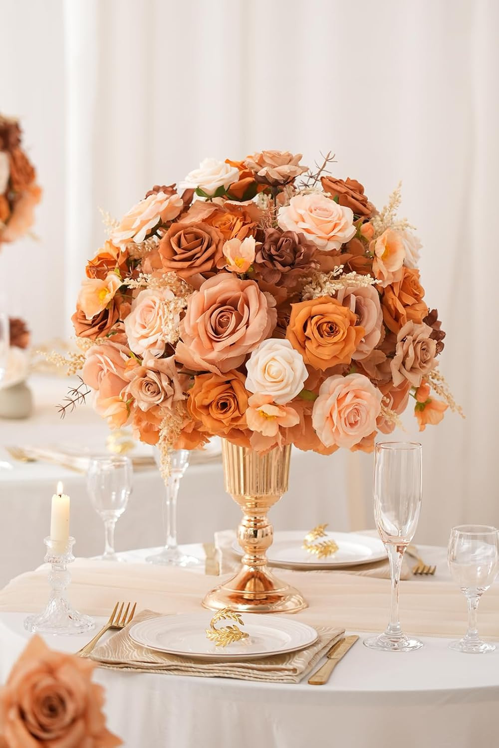 2Pcs 15” Autumn Artificial Flower Centerpieces for Weddings & Parties