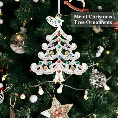 2026 Metal Christmas Tree Ornament 1pc Small Colourful Christmas Tree