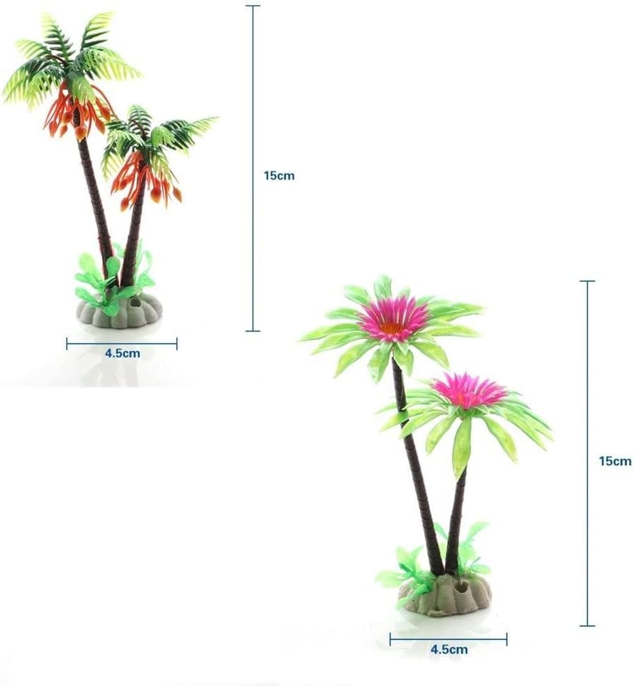 1Pcs Green Mini Coconut Palm Tree,Aquatic Water Weeds Artificial Aquarium Pla…