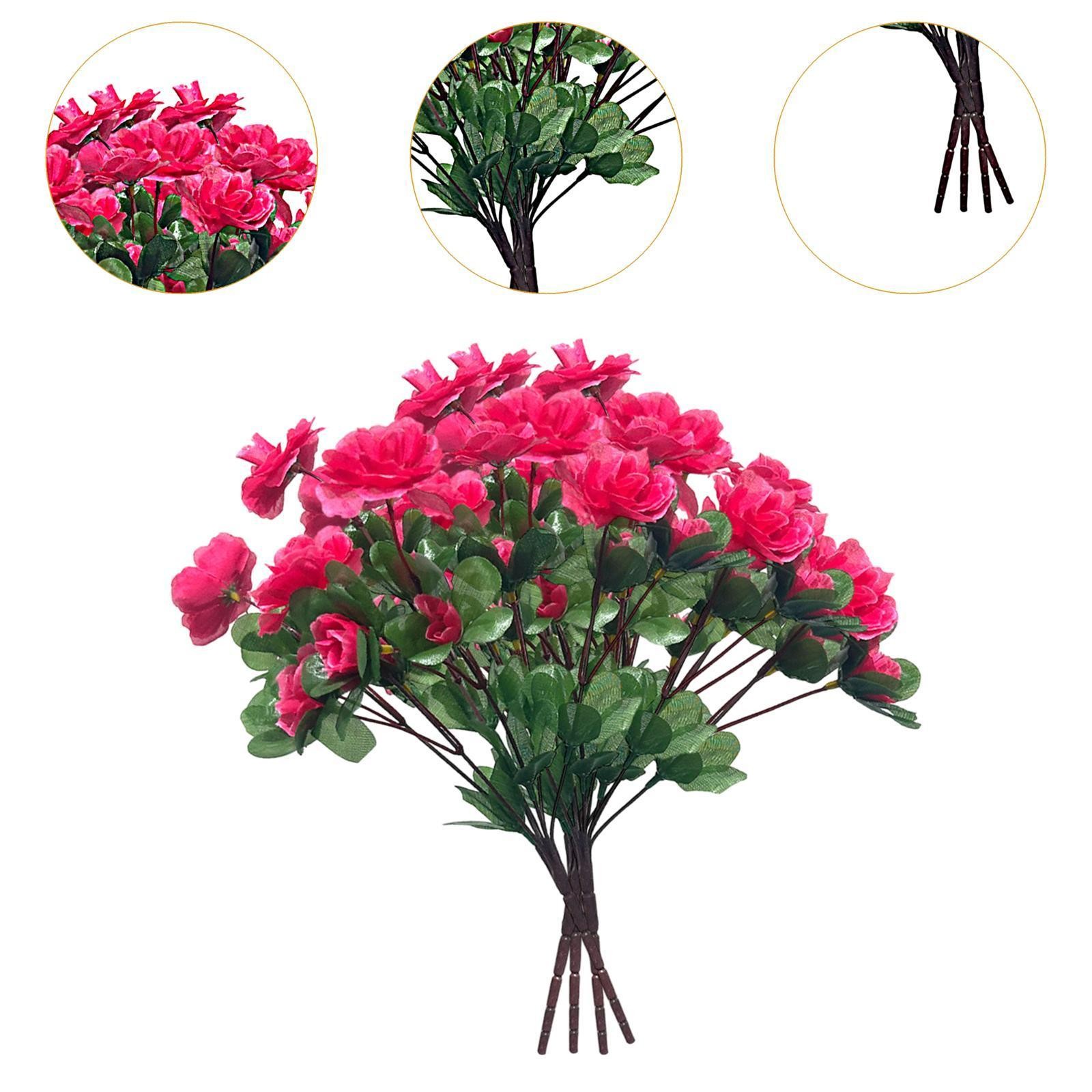 4 Bundles Artificial Flowers Outdoor Fake Flowers Lawn Farmhouse Table Vase
