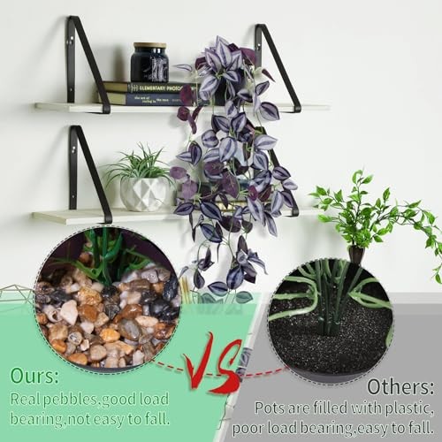 Small Fake Hanging Purple Leaf Plant Artificial Potted Plants 1Pack Eyebrow