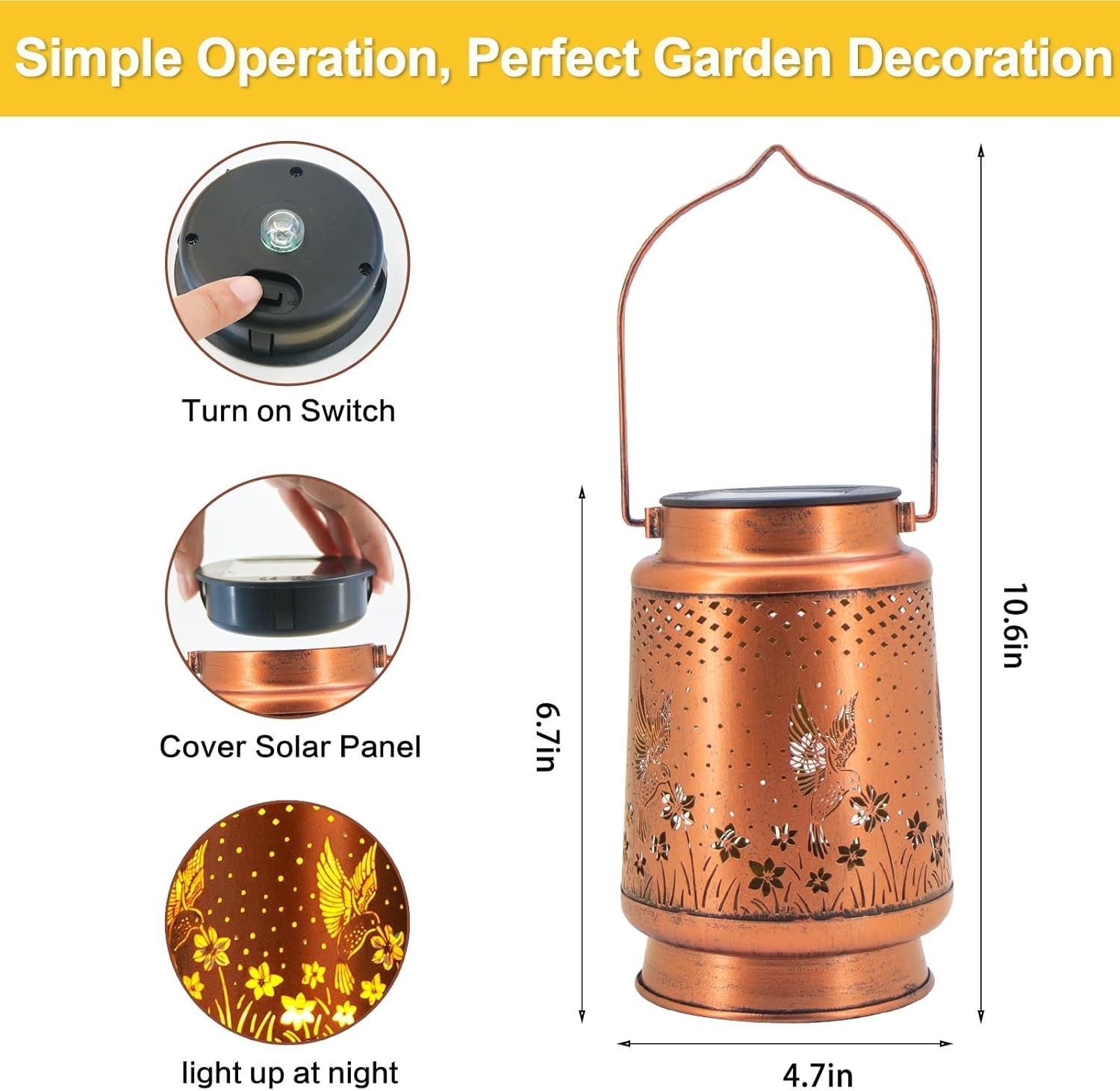 Mothers Day Gifts, Birthday Gifts for Women, Solar Lanterns Outdoor Waterproo…