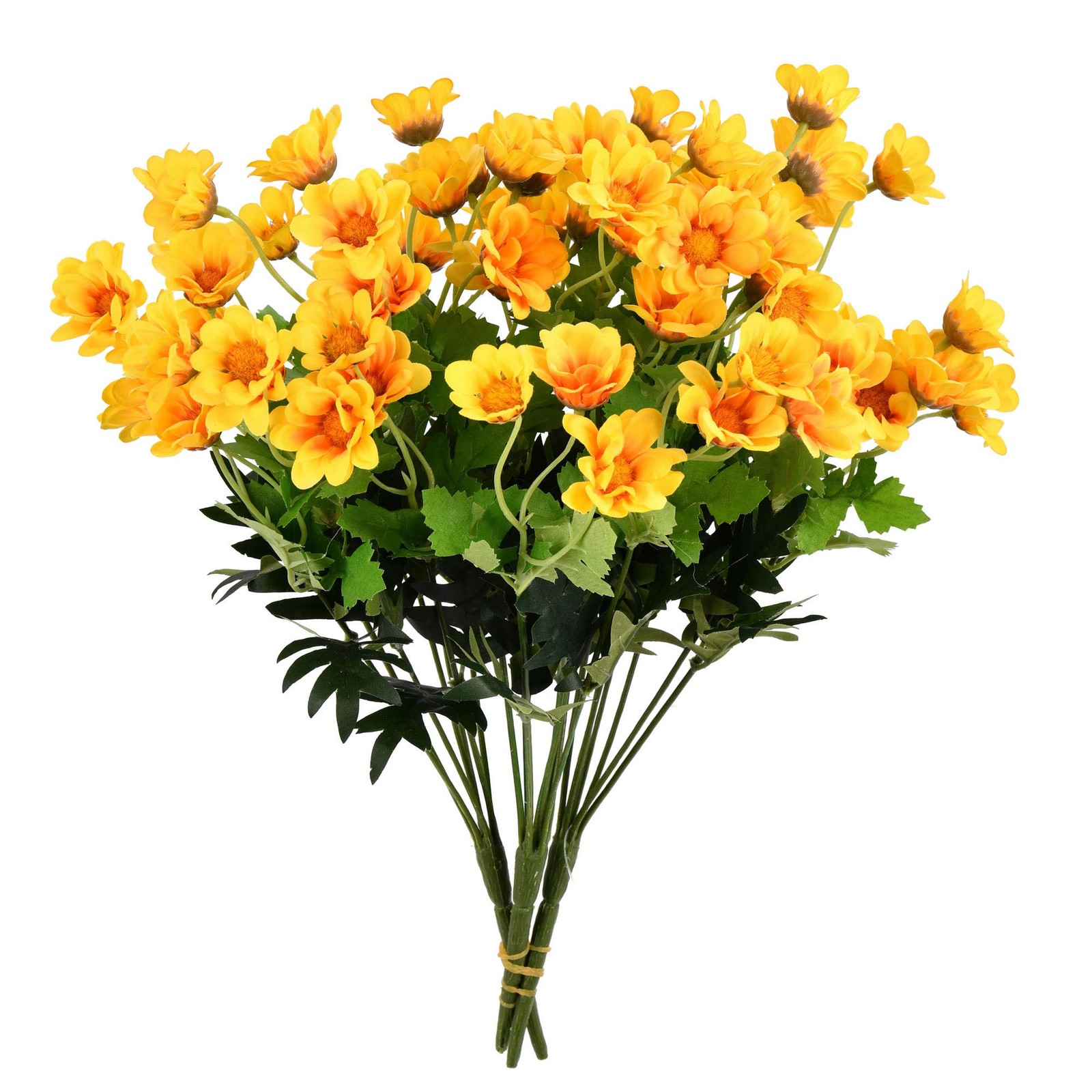 Vickerman 14.5″ Fabric Artificial Wild Daisy Bush in Yellow (Set of 3)