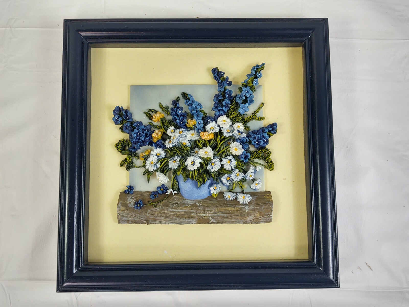Vtg 1999 Trippie’s Lot Set 4 Framed 3D Floral Wall Hanging Art Home Office Decor