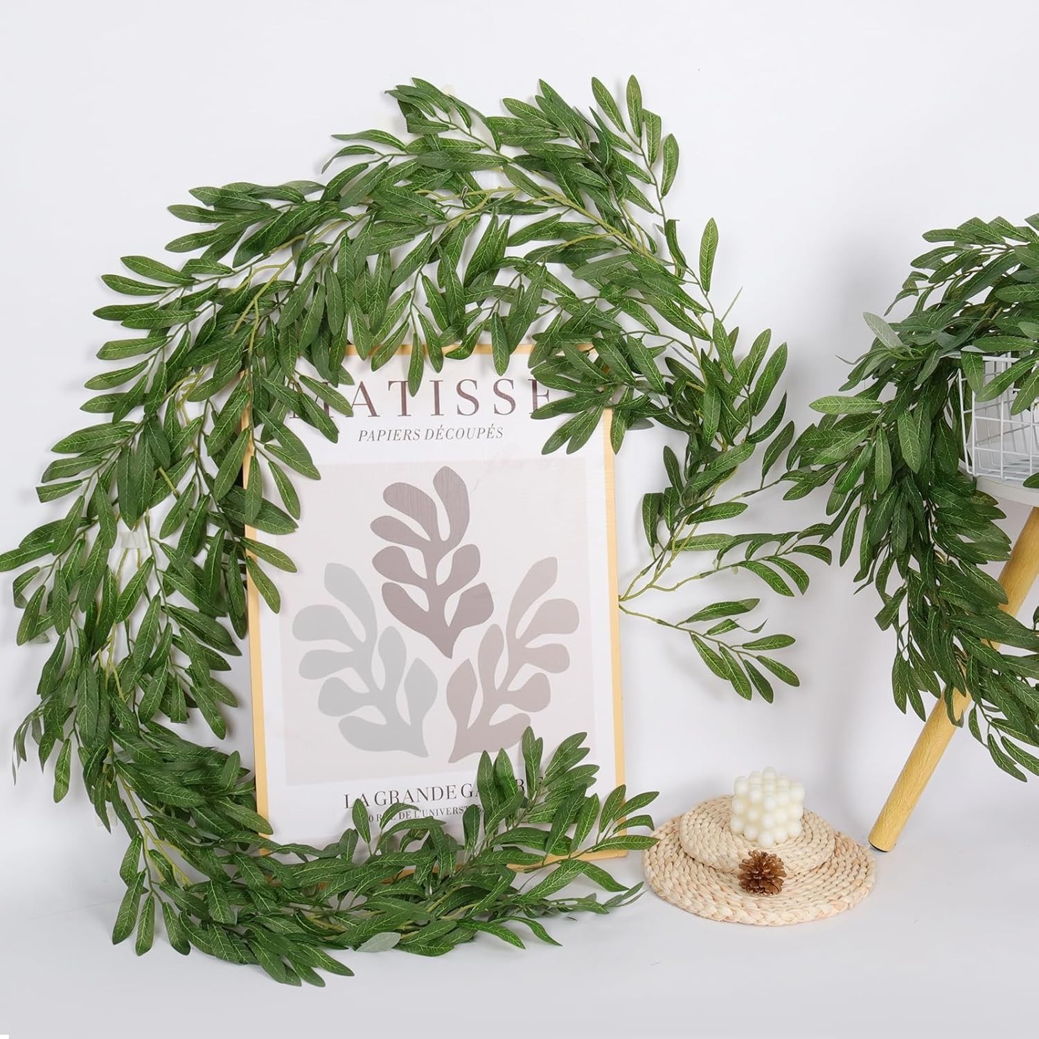 Artificial Olive Leaves Garland 6.2Ft 2-Pack