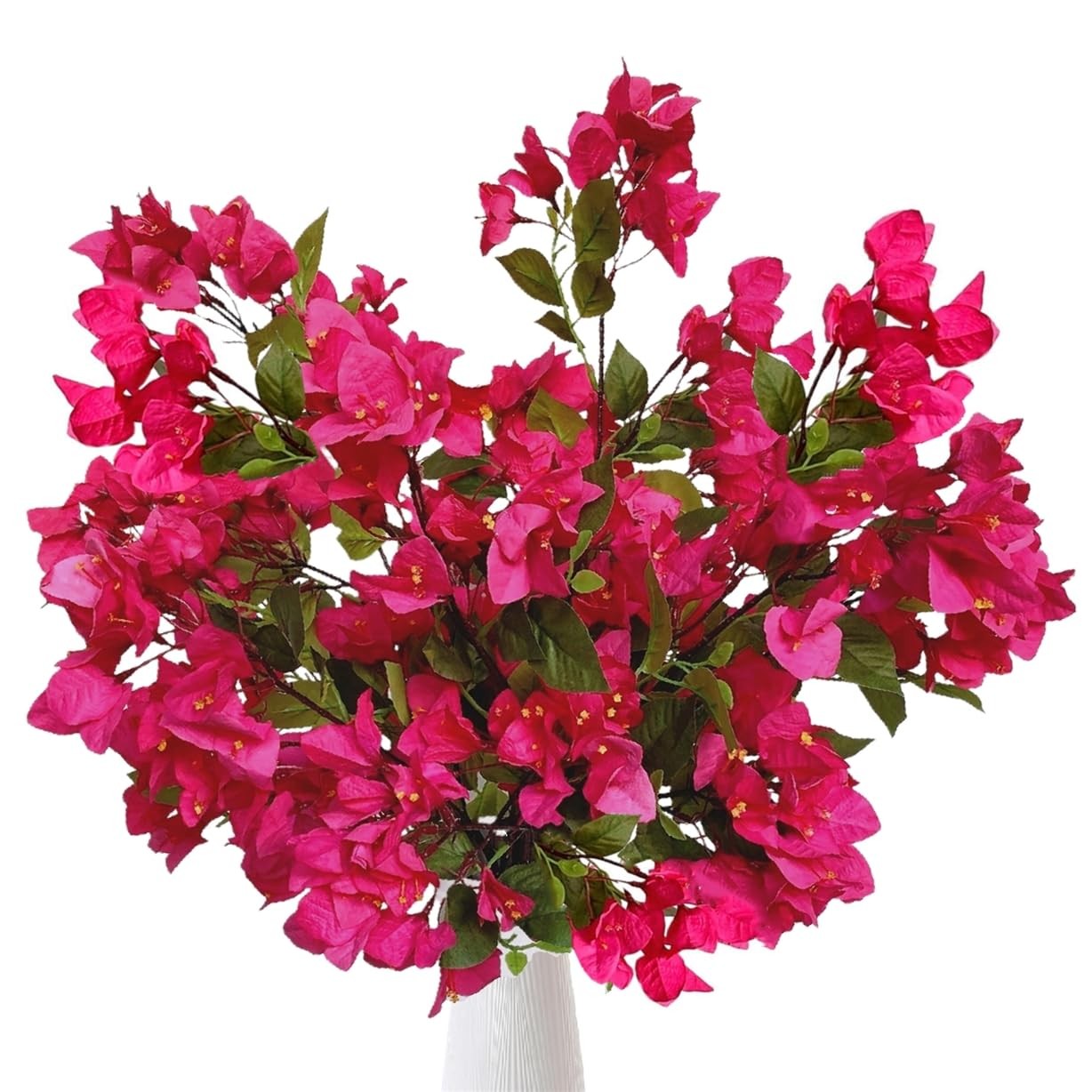 30 Inches Artificial Bougainvillea Silk Flower Branches Full Blossom Long Fak…