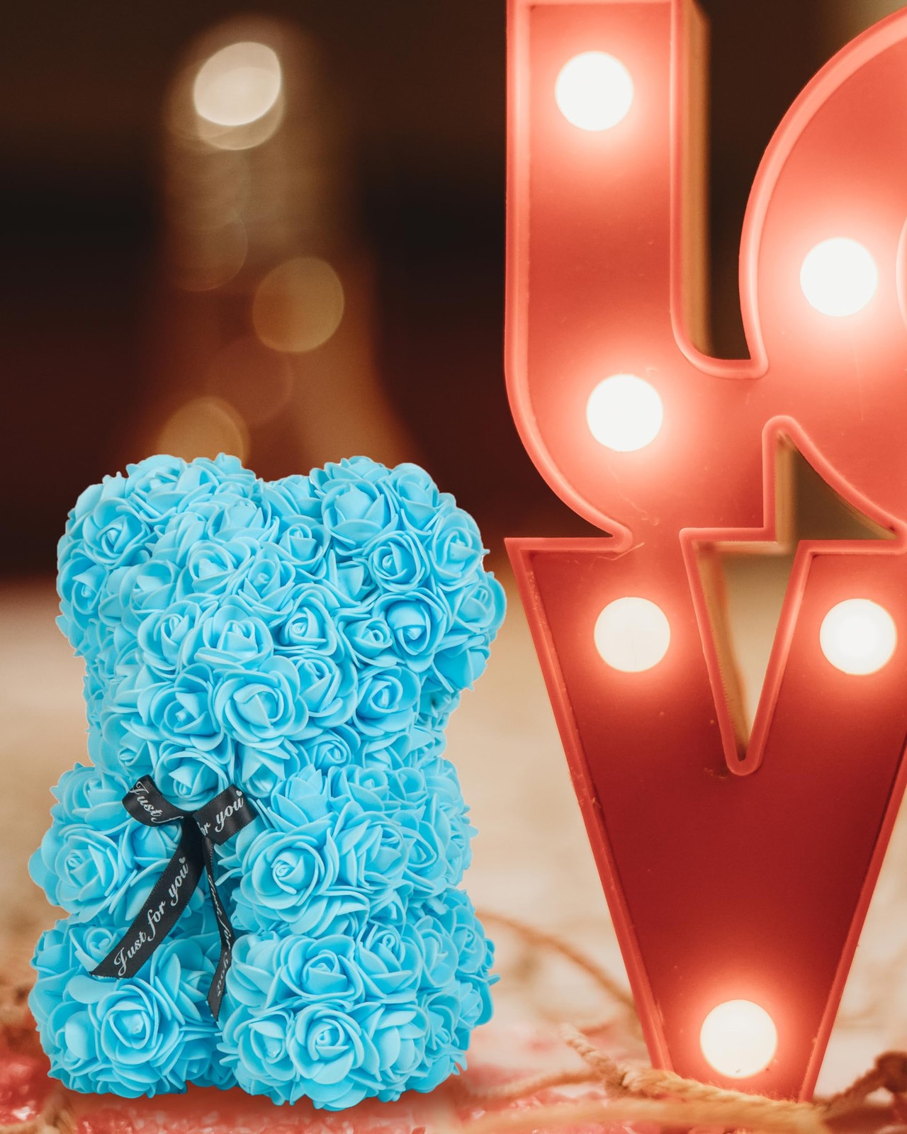 Rose Bear Rose Teddy Bear Flower Gift Black Box for Valentines Gifts Annivers…