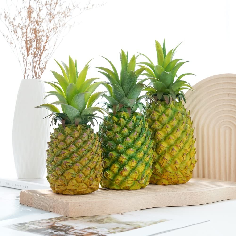 2 Pack Artificial Pineapple Simulated Fruit Decor Lifelike Model Green Large