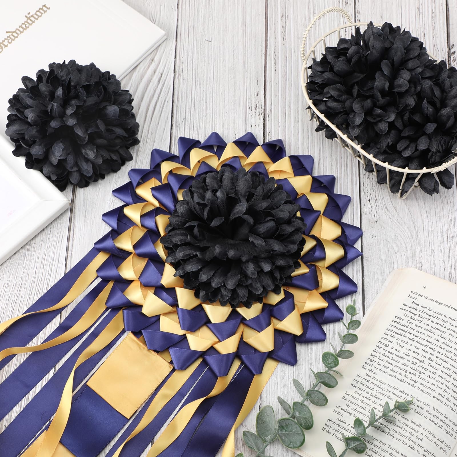 28 Pcs Homecoming Mum Flower Decoration 6.5/4.5 Inches Artificial Fake Silk C…