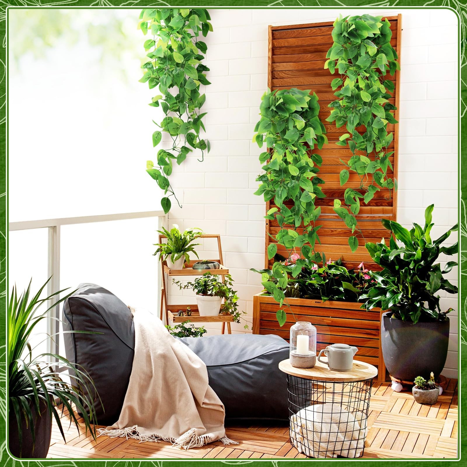 2-Pack Fake Hanging Plants, Faux Hanging Plant Artificial Greenery for Living…