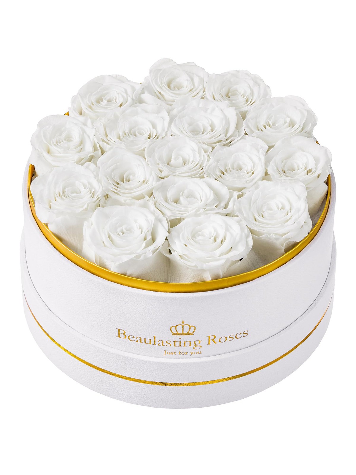16 Preserved White Roses Forever Flowers Box Mother’s Day Birthday Women