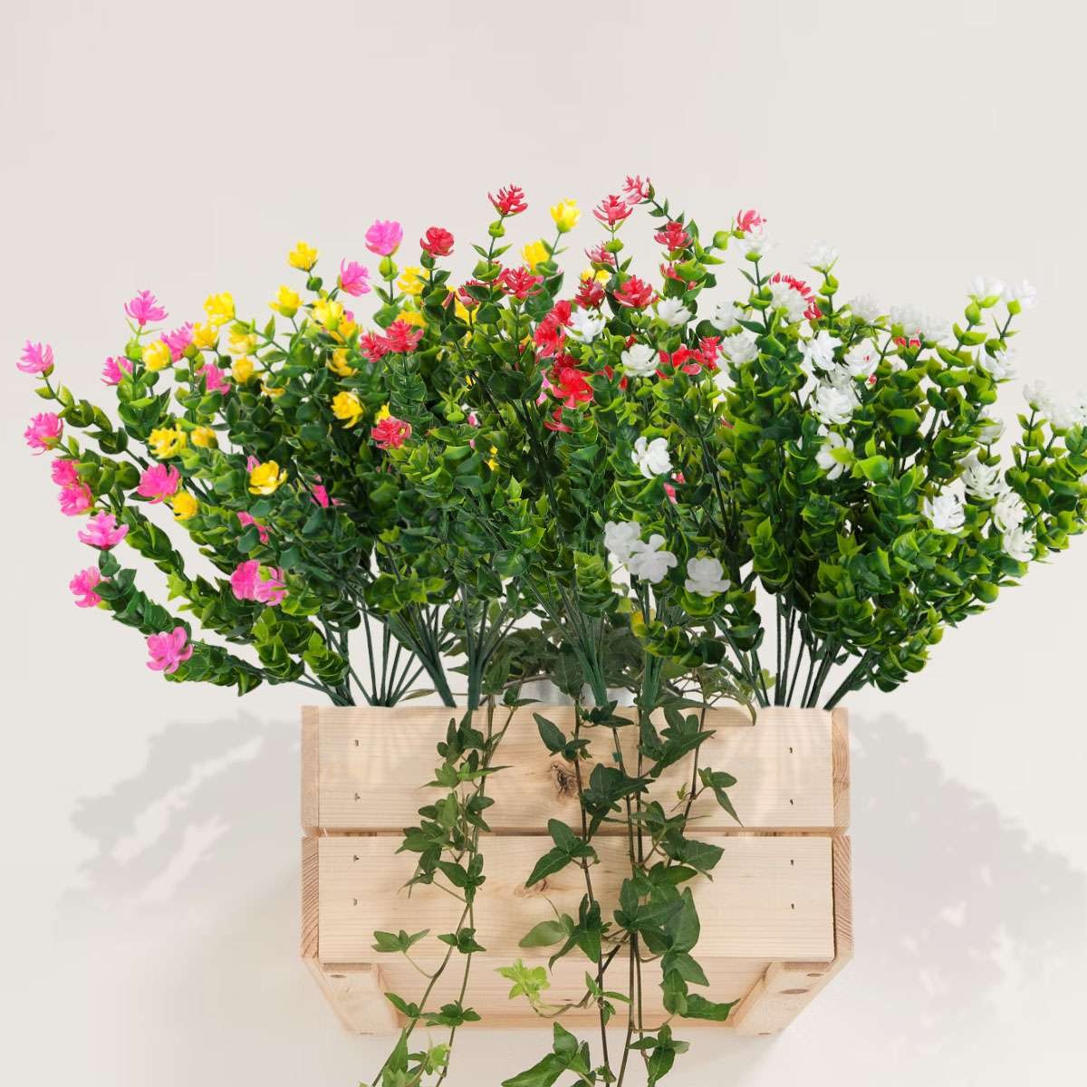 2/4/8 Bundles Artificial Flowers Outdoor UV Resistant Plastic Plant Silk Flower