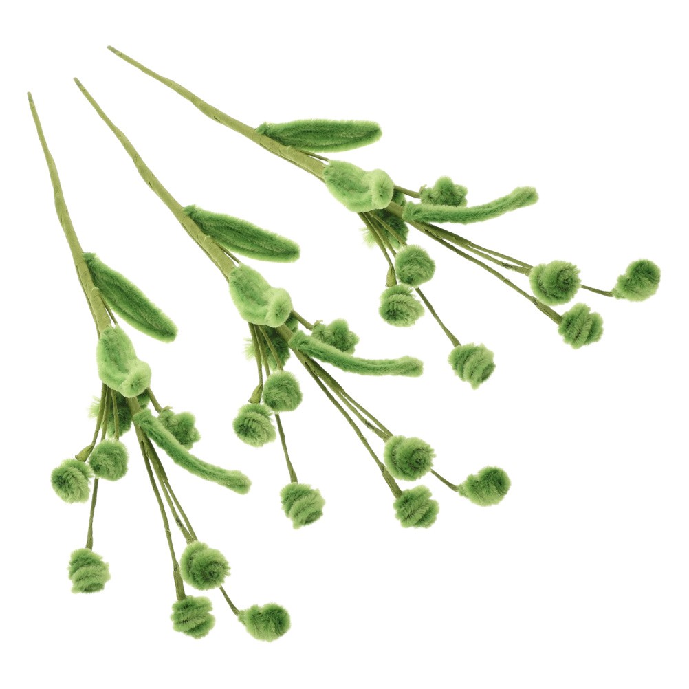 3 Pcs Pipe Cleaners Craft Stems for Decorations Christmas Leaf Picks