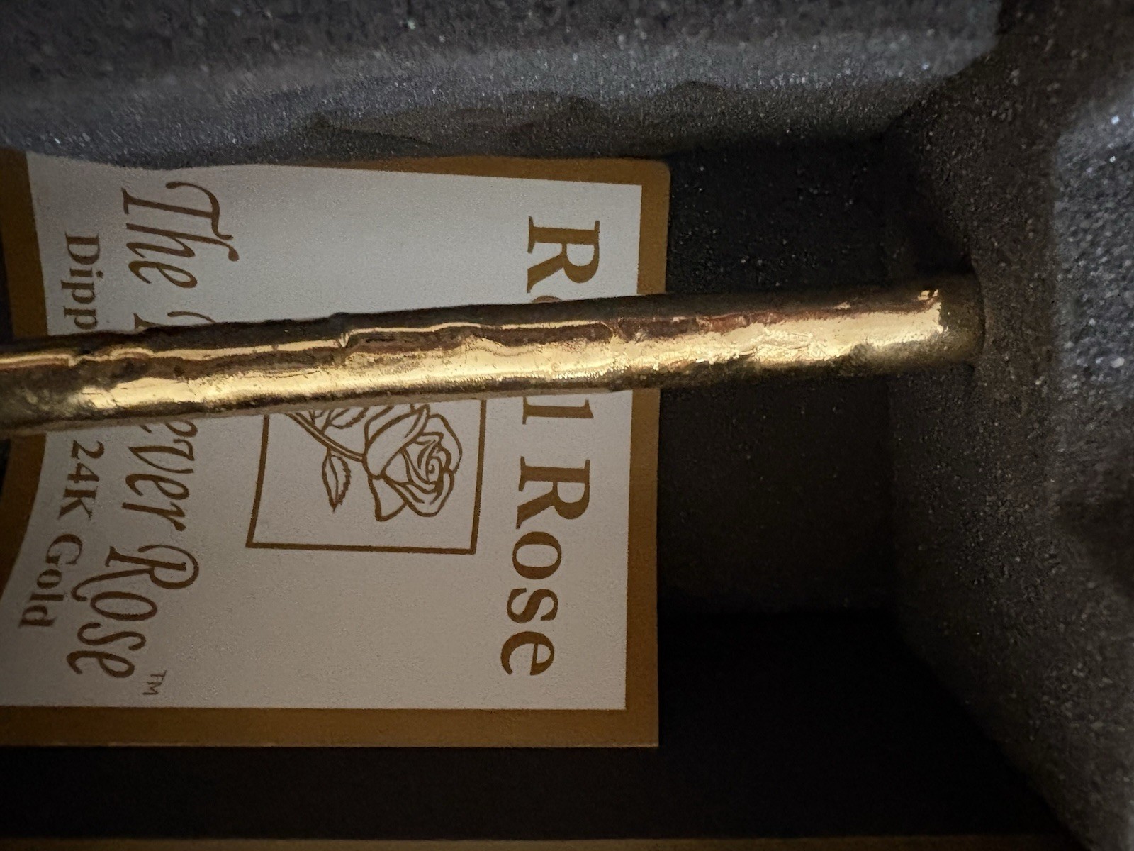 REAL 24K GOLD ROSE, Genuine One Of A Kind Rose Hand Dipped In 24K Gold In Box