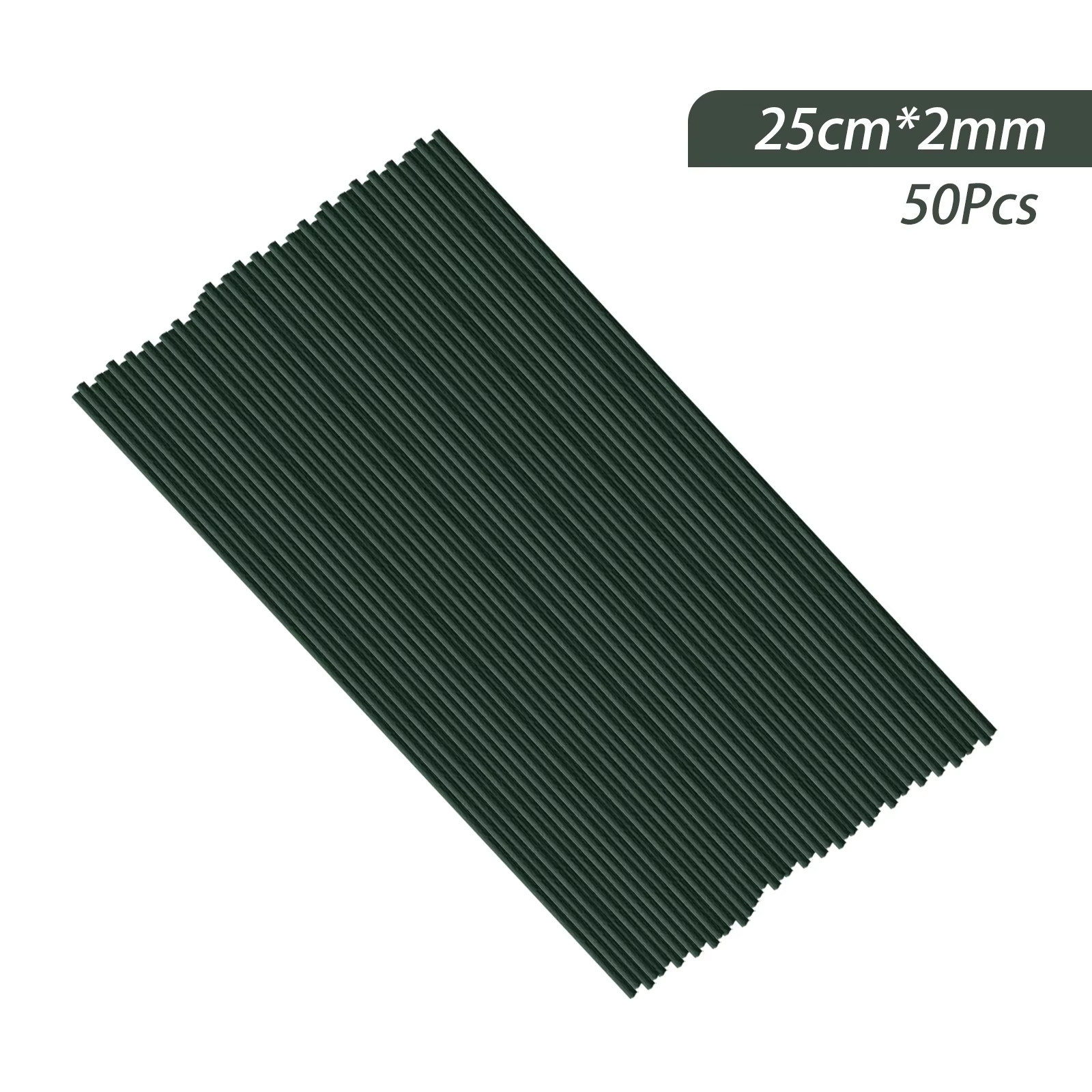 50Pcs 15/20/25/30/40Cm Artificial Green Flower Stems DIY Floral Material Handmad