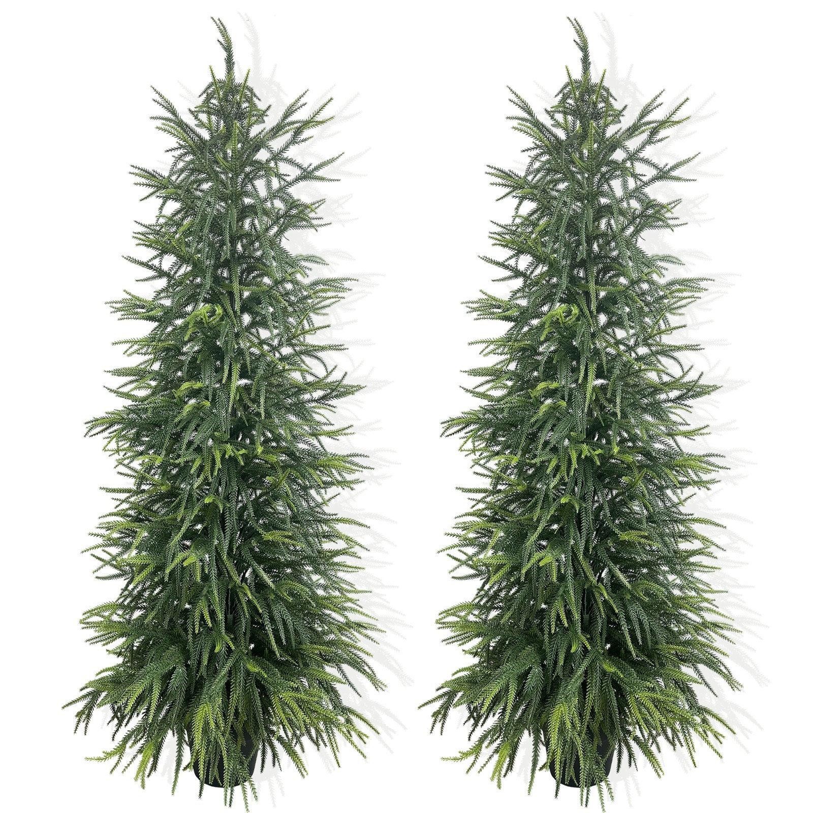 2 Pack 5FT Lifelike Artificial Norfolk Pine Potted Evergreen Plant House Decor
