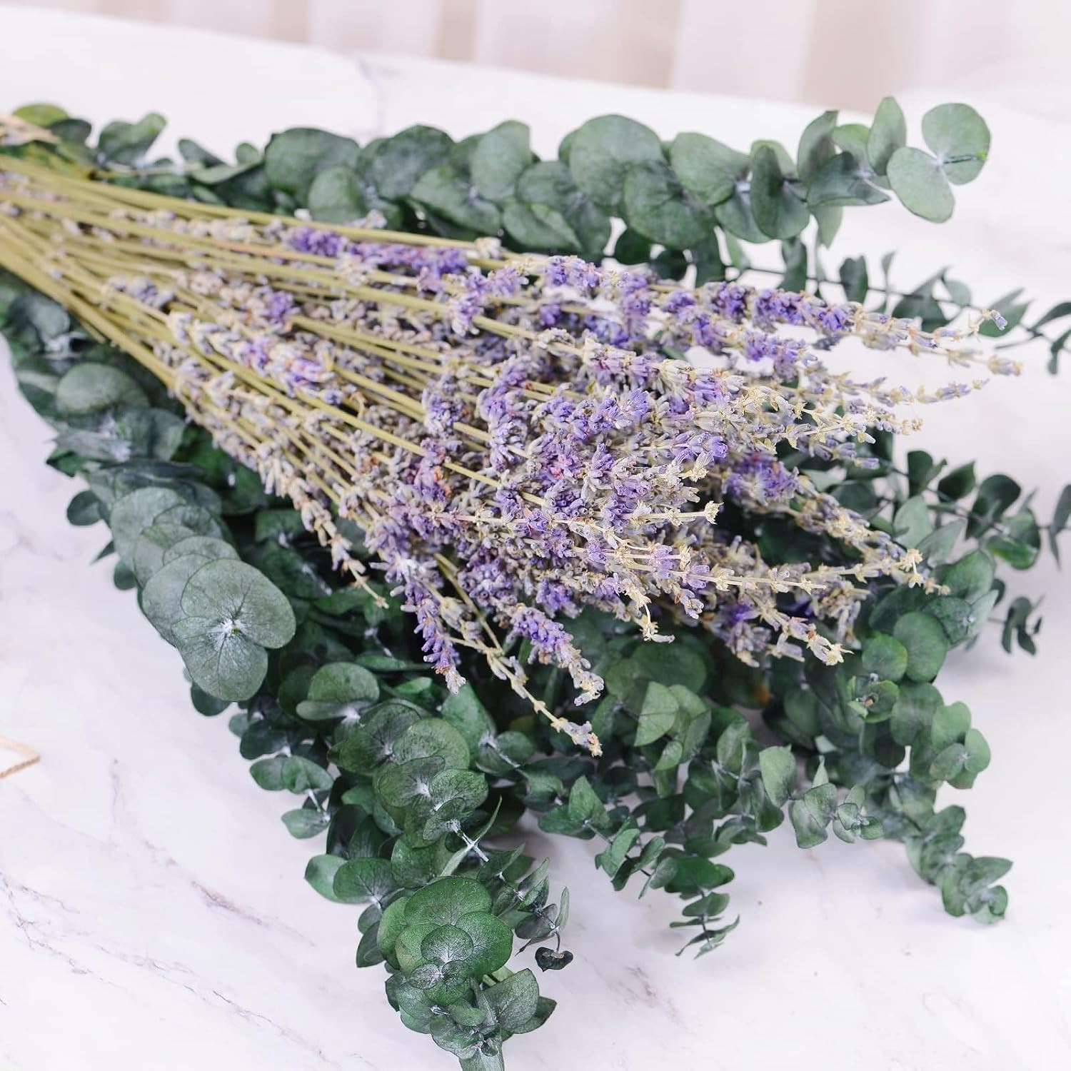 115 Pcs Eucalyptus Stems & Lavenders Flowers Bundles for Shower, 17” Upgrade Ha