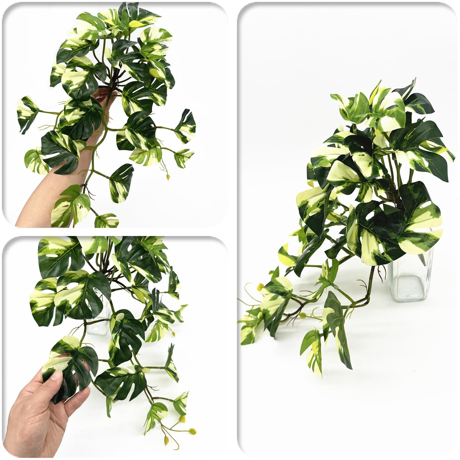 Fake Plants Hanging Small Faux Potted Ivy Vine Artificial Monstera Mini Faux …