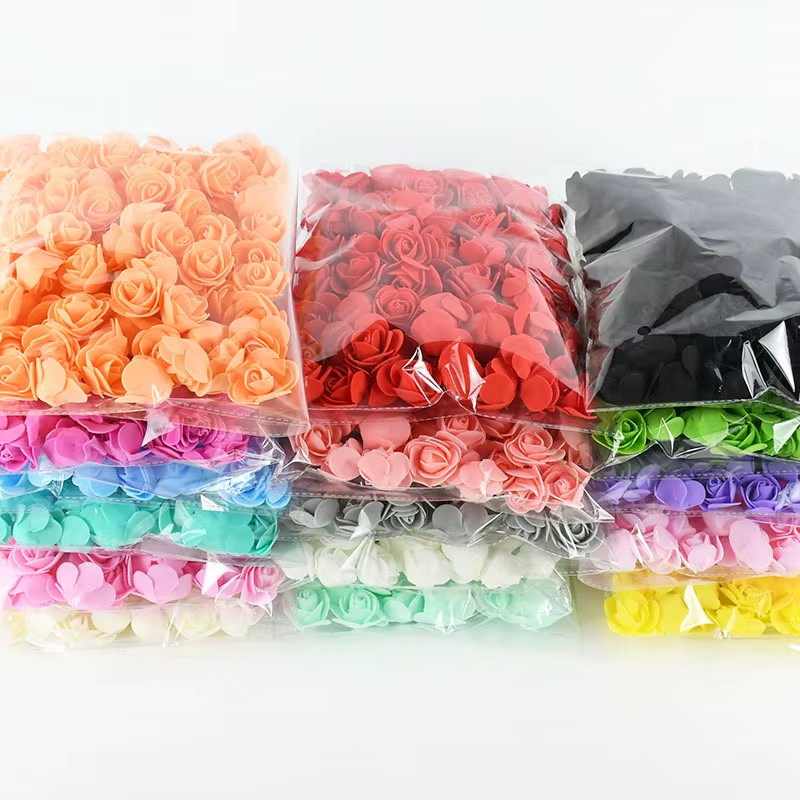 50/100/200Pcs 3.5Cm PE Foam Rose Head Artificial Flower for Wedding Birthday Par